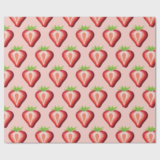 Papier Cadeau Fraise (Plat)