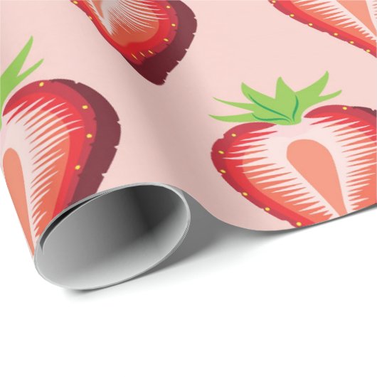 Papier Cadeau Fraise (Coin rond)