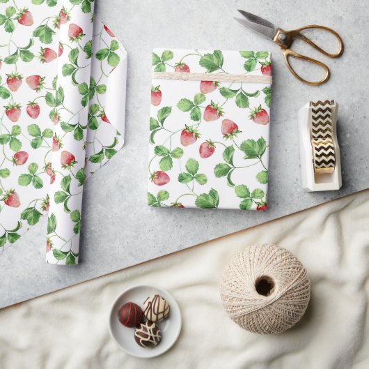 Papier Cadeau Fraise (Artisanat)