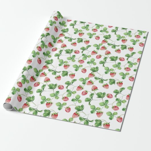 Papier Cadeau Fraise (Déroulé)