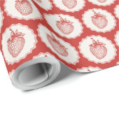 Papier Cadeau Fraise (Coin rond)