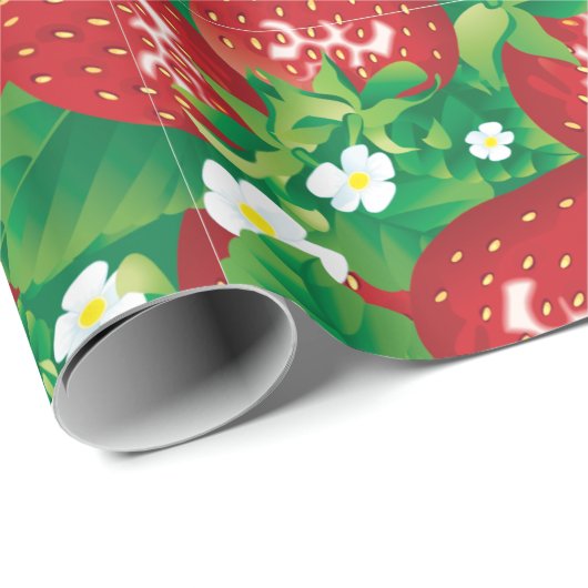 Papier Cadeau Fraise (Coin rond)
