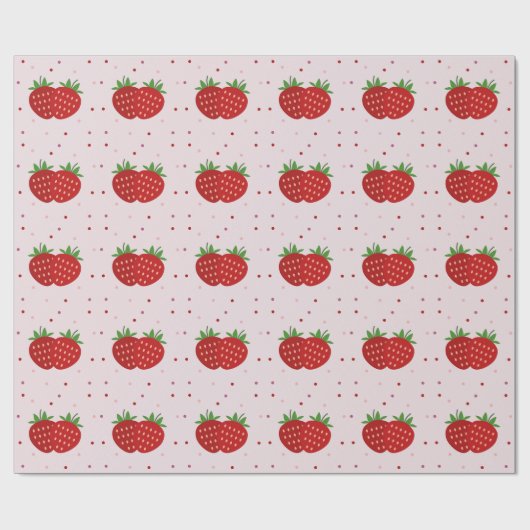 Papier Cadeau Fraise (Plat)