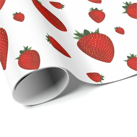 Papier Cadeau fraise (Coin rond)