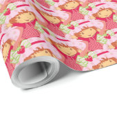Papier Cadeau Fraise (Coin rond)