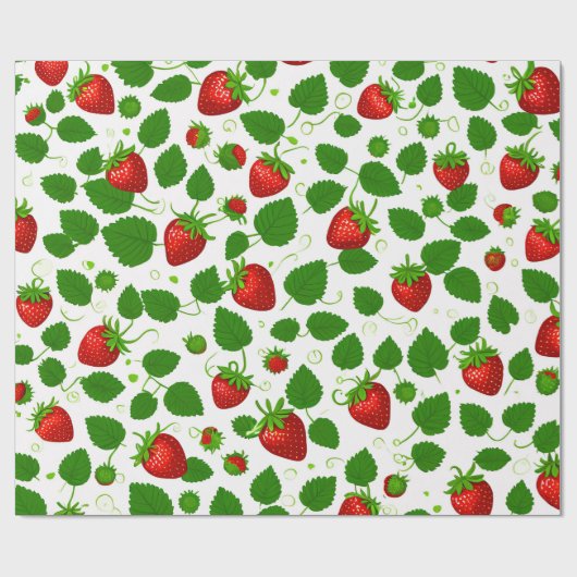 Papier Cadeau fraise (Plat)