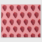Papier Cadeau Fraise brillante (Plat)
