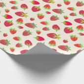 Papier Cadeau Fraise Chic Illustrée à la Main Inspirée Rétro (Coin)