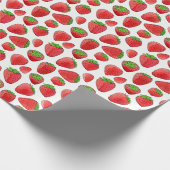 Papier Cadeau Fraise d'aquarelle (Coin)