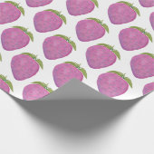 Papier Cadeau Fraise d'aquarelle rose pâle (Coin)