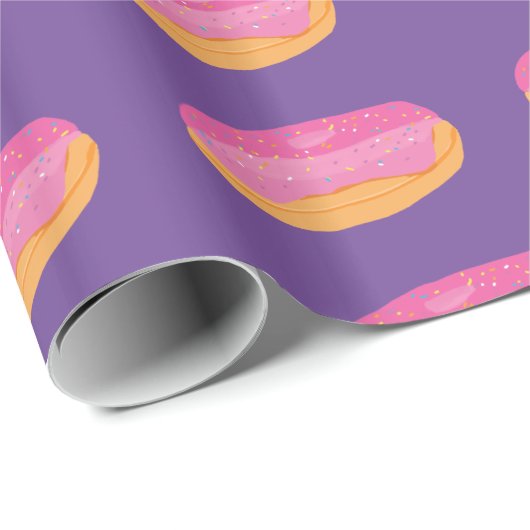 Papier Cadeau Fraise de beignes (Coin rond)