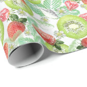 Papier Cadeau Fraise et kiwi (Coin rond)