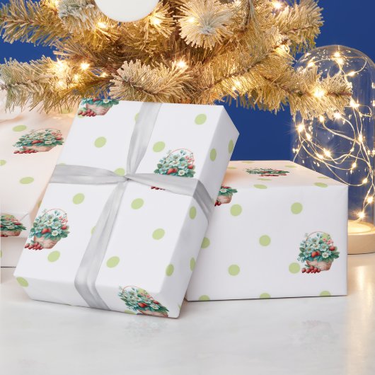 Papier Cadeau Fraise Fête Anniversaire Thème Papier d'enveloppem (Vacances)