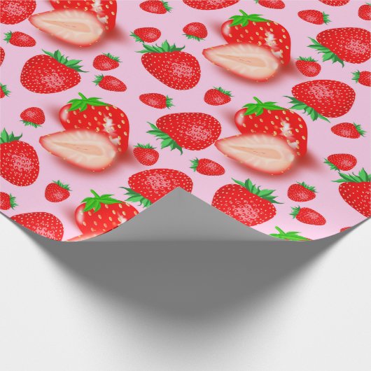 Papier Cadeau Fraise rose (Coin)