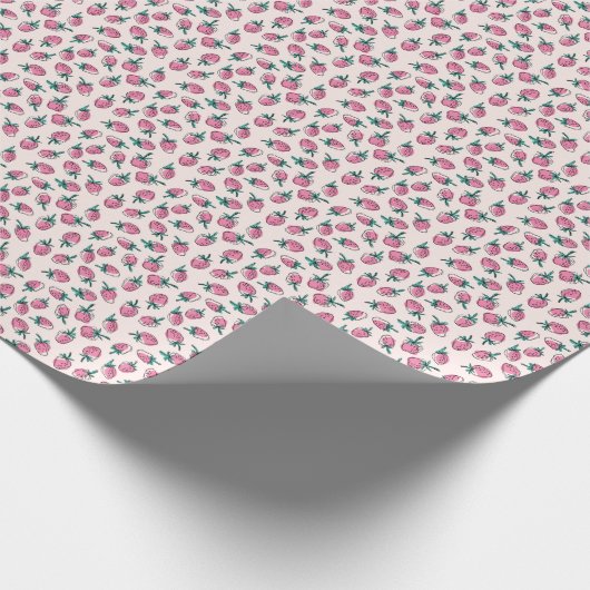 Papier Cadeau fraise rose (Coin)