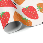 Papier Cadeau Fraise sucrée (Coin rond)