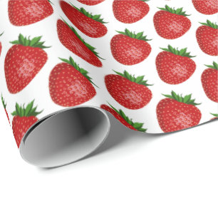 Papier Cadeau Fraise Thématique Enveloppement Cadeau Fruit Desig