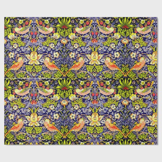 Papier Cadeau Fraise Thief Oiseaux William Morris (Plat)