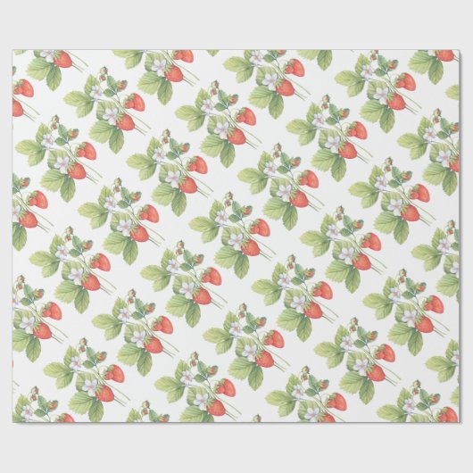 Papier Cadeau Fraises (Plat)