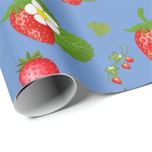 Papier Cadeau Fraises (Coin rond)