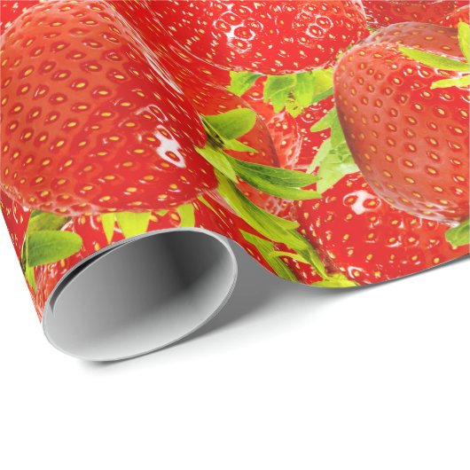Papier Cadeau Fraises (Coin rond)