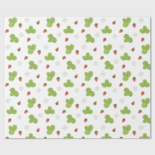 Papier Cadeau Fraises (Plat)
