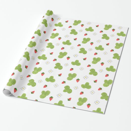 Papier Cadeau Fraises (Déroulé)