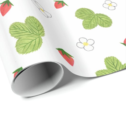 Papier Cadeau Fraises (Coin rond)