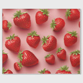 Papier Cadeau Fraises (Plat)