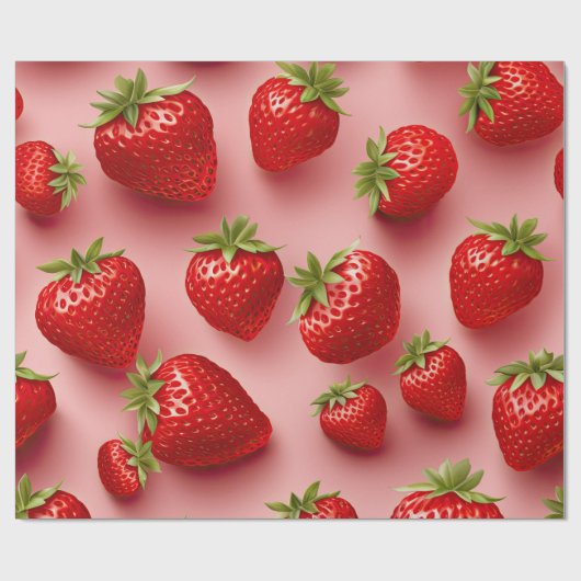 Papier Cadeau Fraises (Plat)