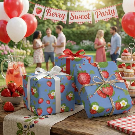 Papier Cadeau Fraises