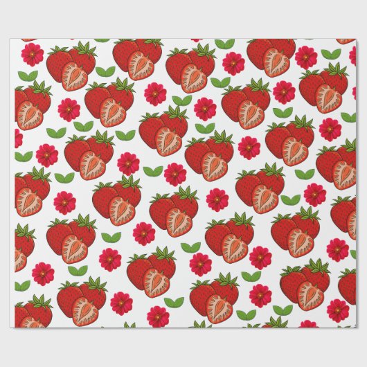 Papier Cadeau Fraises (Plat)