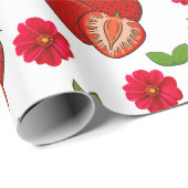Papier Cadeau Fraises (Coin rond)