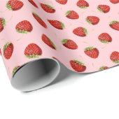 Papier Cadeau Fraises (Coin rond)