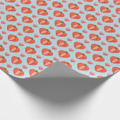 Papier Cadeau Fraises de Coeur avec Pois Et Coeurs (Coin)