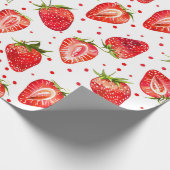 Papier Cadeau fraises et points motif (Coin)
