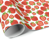 Papier Cadeau Fraises Fraise Fraise Papier d'enrobage de fraises (Coin rond)