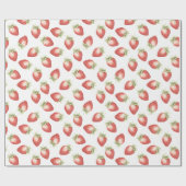 Papier Cadeau Fraises Fruits Rouges Anniversaire (Plat)