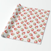 Papier Cadeau Fraises Fruits Rouges Anniversaire (Déroulé)