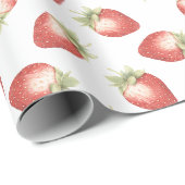 Papier Cadeau Fraises Fruits Rouges Anniversaire (Coin rond)