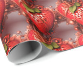 Papier Cadeau Fraises mécaniques (Coin rond)