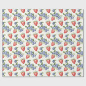 Papier Cadeau Fraises Myrtilles Fruit (Plat)