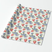 Papier Cadeau Fraises Myrtilles Fruit (Déroulé)