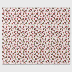 Papier Cadeau Fraises Recouvertes de Chocolat