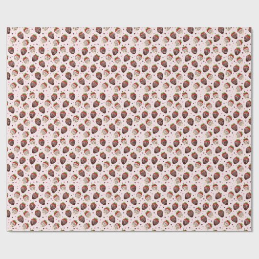 Papier Cadeau Fraises Recouvertes de Chocolat (Plat)