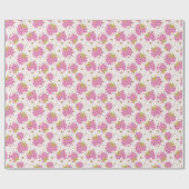 Papier Cadeau Fraises roses (Plat)