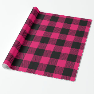 Papier Cadeau Framboise géant Buffalo carreau bûcheron
