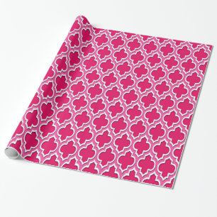 Papier Cadeau Framboise Rose Chaud Blanc Marocain #4DS