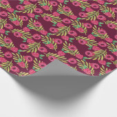 Papier Cadeau Framboises aquarelles : motif de fruits rouges. (Coin)