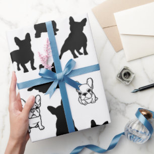 Papier Cadeau Français moderne Bulldog Noël